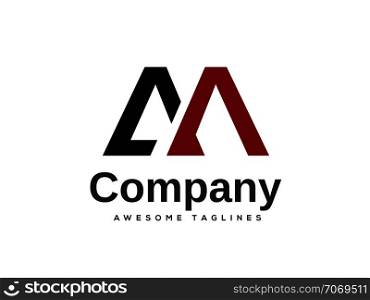 creative Letter AM logo design template elements. simple letter AM letter logo,