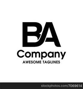 creative Letter BA logo design elements. simple letter BA letter logo,Business corporate letter BA logo design