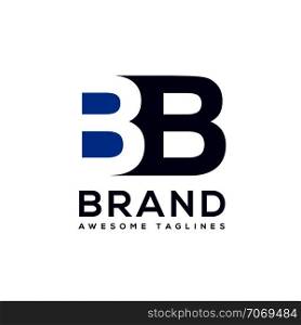 creative Letter BB logo design black and white logo elements. simple letter BB letter logo