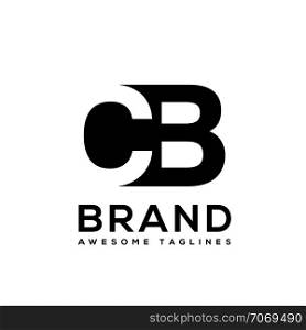 creative Letter CB logo design black and white logo elements. simple letter CB letter logo