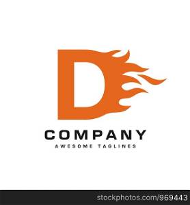 creative Letter d and fire Logo template design vector concept