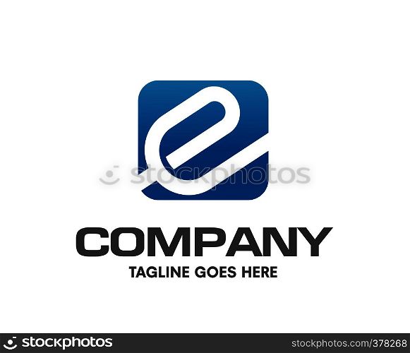 creative letter E square memorable logo concept design template