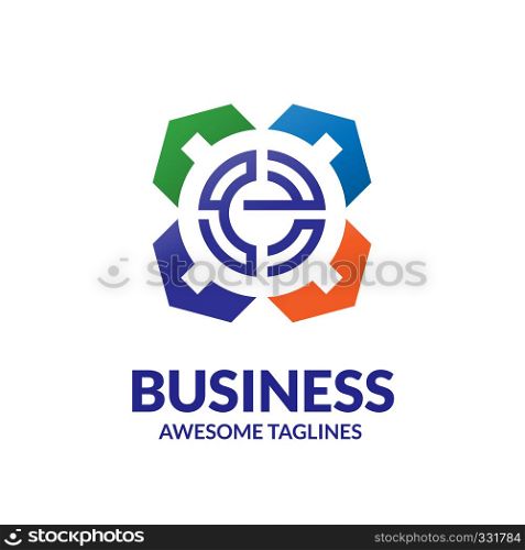 creative letter e target marketing property agent logo concept