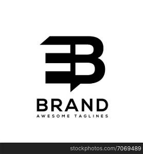 creative Letter EB logo design black and white logo elements. simple letter EB letter logo