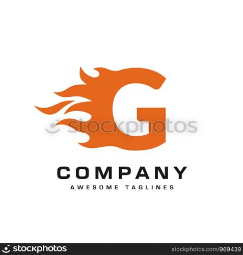 creative Letter g and fire Logo template design vector concept