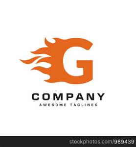 creative Letter g and fire Logo template design vector concept
