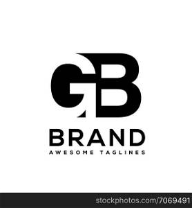 creative Letter GB logo design black and white logo elements. simple letter GB letter logo