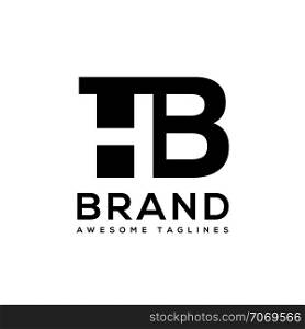 creative Letter HB logo design black and white logo elements. simple letter HB letter logo