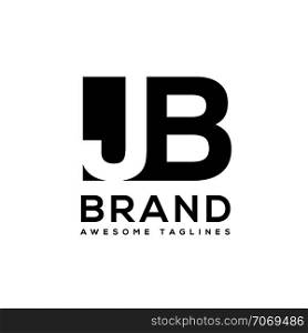 creative Letter JB logo design black and white logo elements. simple letter JB letter logo