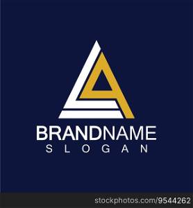   Creative letter LA triangle shape monogram logo