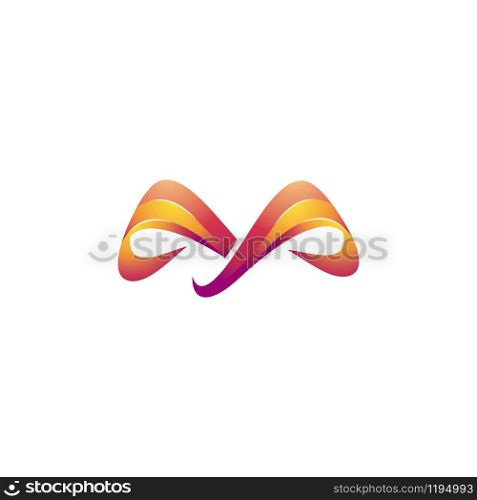 Creative letter M 3d vector logo design.
