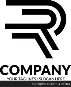 creative Letter R strips logo design elements. simple letter R letter logo