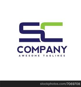 creative Letter SC logo design template elements. simple letter SC letter logo,