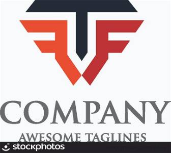 Creative Letter T and F logo. Elegant alphabet F and T letter logo. Vector illustration