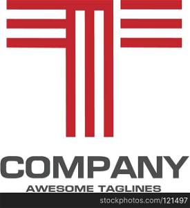 creative letter T stripes Logo,Capital letter T logo vector
