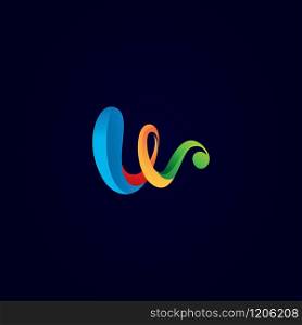 Creative letter W 3d vector logo design.