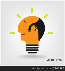 Creative light bulb and business ideas,Vector illustration.
