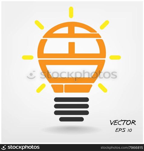 Creative light bulb, Business and ideas concepts,Vector illustration.