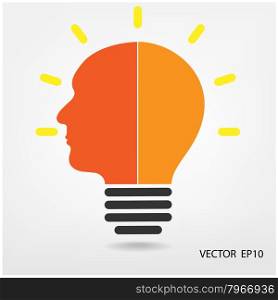 Creative light bulb, Business and ideas concepts,Vector illustration EPS10