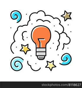 creative light bulb color icon vector. creative light bulb sign. isolated symbol illustration. creative light bulb color icon vector illustration