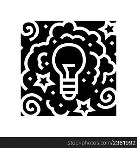 creative light bulb glyph icon vector. creative light bulb sign. isolated contour symbol black illustration. creative light bulb glyph icon vector illustration
