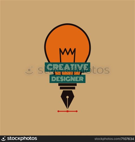 creative light bulb icon, retro and pastel