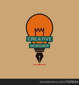 creative light bulb icon, retro and pastel