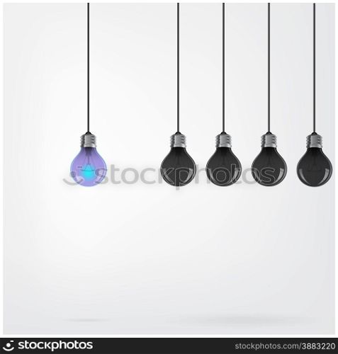 Creative light bulb Idea concept background, design for poster flyer cover brochure ,business idea ,abstract background.vector illustration