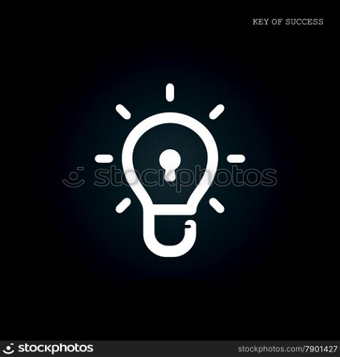 Creative light bulb idea concept with padlock symbol. Security sign , business ideas .Vector illustration.