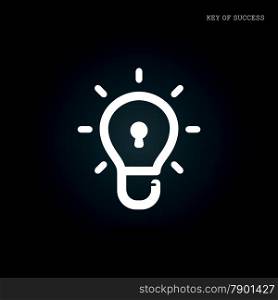 Creative light bulb idea concept with padlock symbol. Security sign , business ideas .Vector illustration.