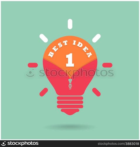 Creative light bulb Idea concept with the best idea concept on background. Vector illustration