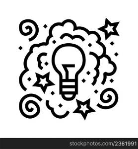 creative light bulb line icon vector. creative light bulb sign. isolated contour symbol black illustration. creative light bulb line icon vector illustration