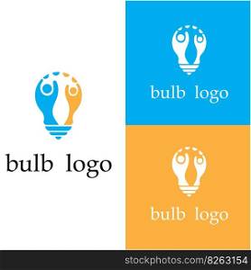 creative light bulb logo and vector with slogan template