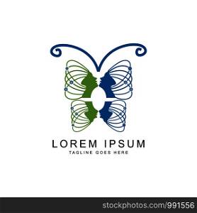 creative line butterfly logo template