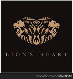 creative lion logo with slogan template