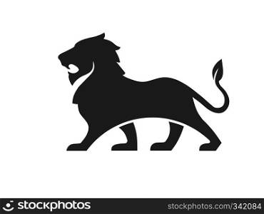creative lion vector logo on white background. Lion silhouette logo design vector