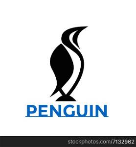 Creative logo of a simple penguin. Vector isolated abstract illustration
