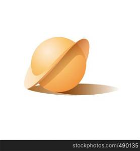 Creative logo of abstract Saturn. Vector sphere with ring, isolated illustration