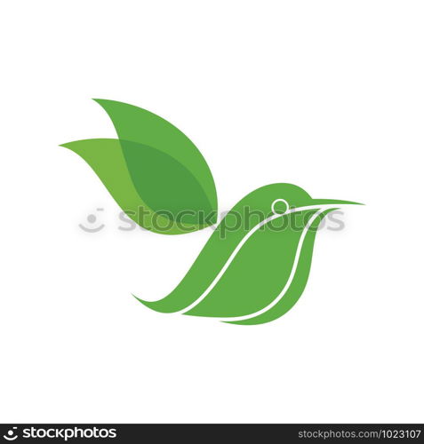 creative logo of leaf and bird