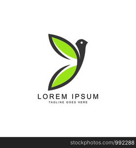 creative logo of leaf and bird