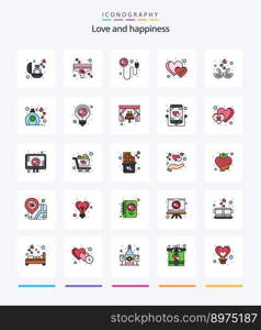 Creative Love 25 Line FIlled icon pack  Such As duck. animal. heart. like. favorite