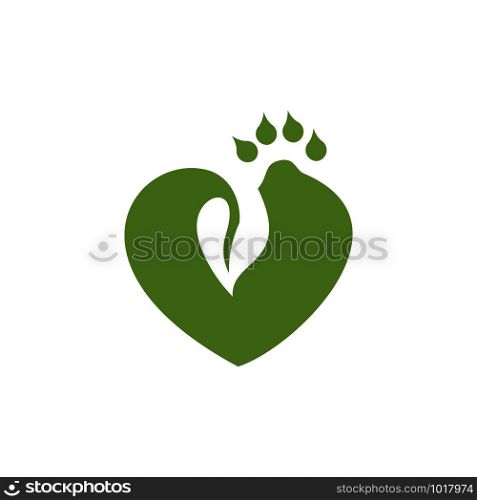 creative love and leaf vector logo template