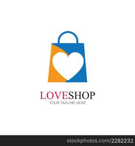 Creative Love Shopping logo vector icon illustration