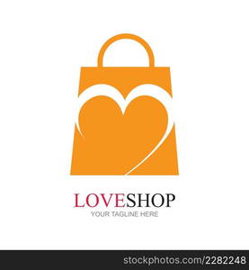 Creative Love Shopping logo vector icon illustration