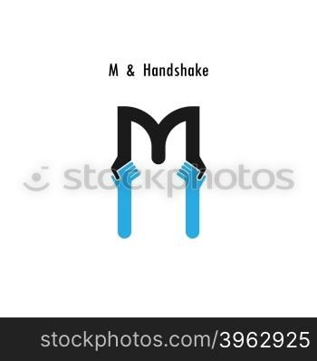 Creative M- letter icon abstract logo design vector template.Business offer,partnership icon.Corporate business and industrial logotype symbol.Vector illustration