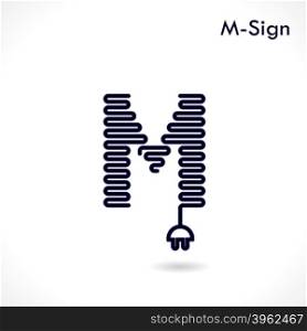 Creative M- letter icon abstract logo design vector template.Creative M- alphabet vector design.Business and education creative logotype symbol.Vector illustration
