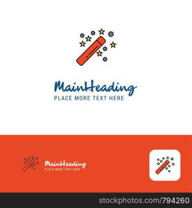 Creative Magic stick Logo Design. Flat color Logo place for Tagline. Vector Illustration