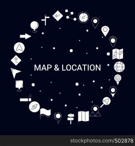 Creative Map and Location icon Background