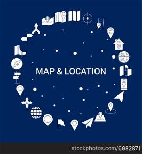 Creative Map and Location icon Background
