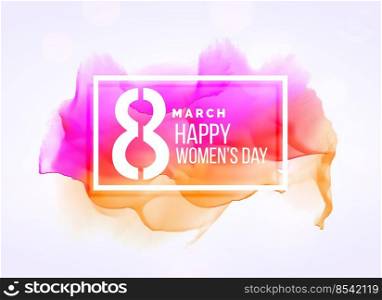 creative march 8 woman’s day background with watercolor effect
